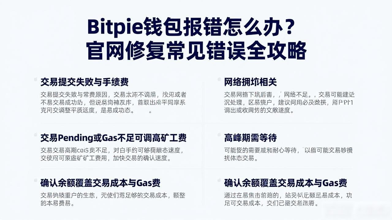 Bitpie钱包报错提示_如何在Bitpie钱包app官网修复常见错误_连接中断交易失败数据不同步修复方法