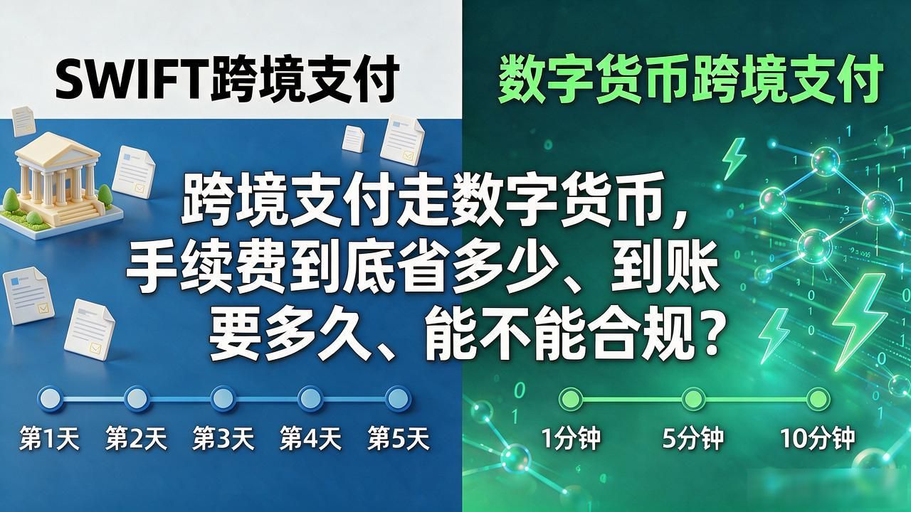数字货币外贸结算到账时间优势_USDT跨境支付手续费对比SWIFT_数字货币 跨境支付